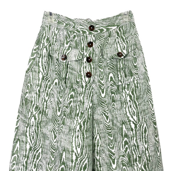 C/MEO Collective Energize Wide-leg Pants Sz S Woodgrain Ivy Green White - Picture 3 of 8